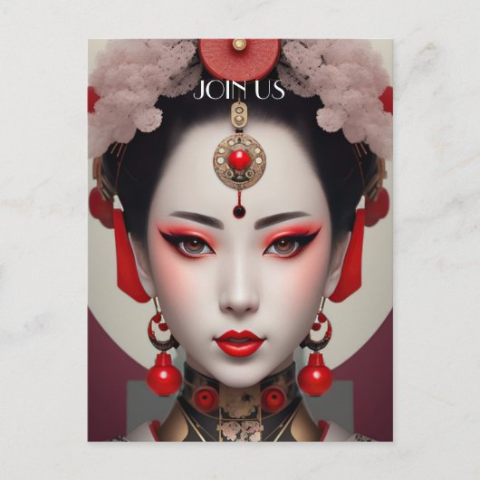 Gazing Geisha Briefkaart (Voorkant)
