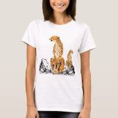 Gazing Leopard Vrouwen Mannen Wit T-shirt (Voorkant)