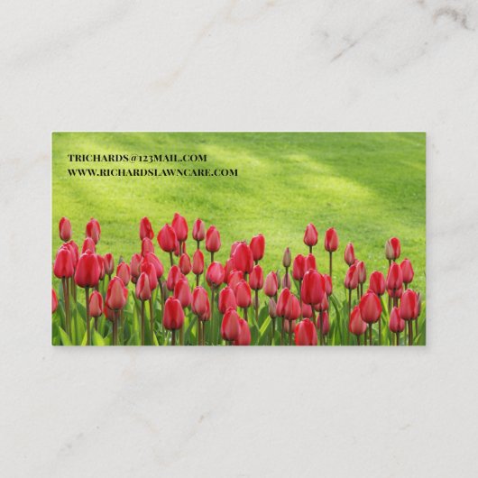Gazon Care Gardener Landschapsontwerper Visitekaartje (Achterkant)