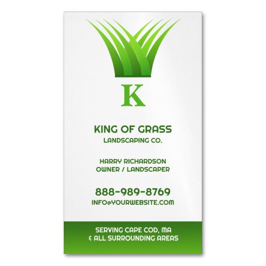 gazon care gras Logo Magnetisch Visitekaartje (Voorkant Verticaal)