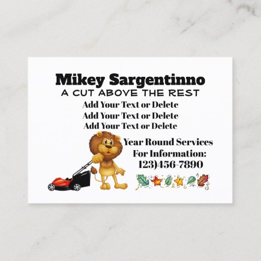 Gazon en landschap visitekaartje (Achterkant)