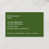 Gazon en landschapsarchitectuur unieke Visitekaart Visitekaartje (Achterkant)