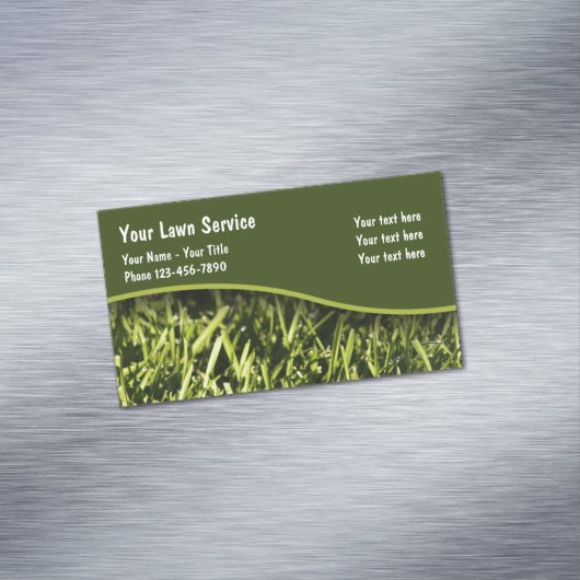 Gazon- en landschapsontwerp magnetisch visitekaartje (Voorbeeld)