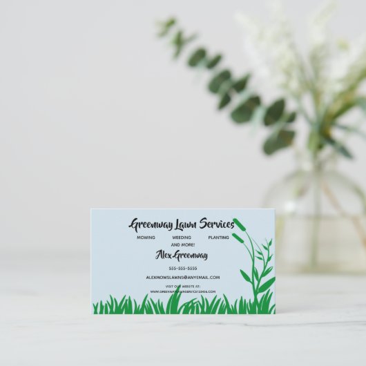 Gazon en tuin diensten visitekaartje (Staand voorkant)
