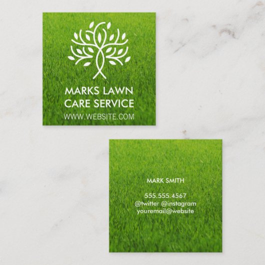 gazon | Gestileerde Tree Logo Vierkante Visitekaartje (Voorkant / Achterkant)