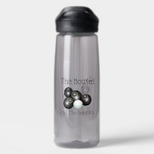 gazon kommen de bowlen en de mooie, waterfles (Achterkant)