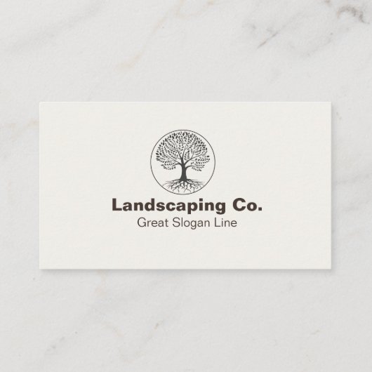 Gazon & Landscaping Bruin/Cream Visitekaartje (Achterkant)