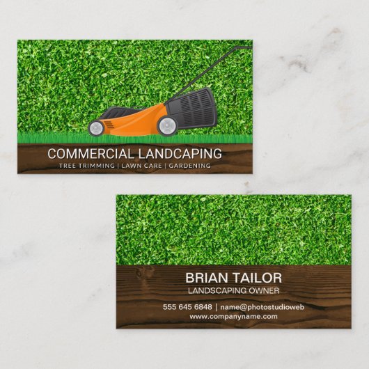 Gazon maaien | Grasmaaier Visitekaartje (Voorkant / Achterkant)