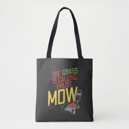 Gazon maaien - Het gras roept Tote Bag (Voorkant)