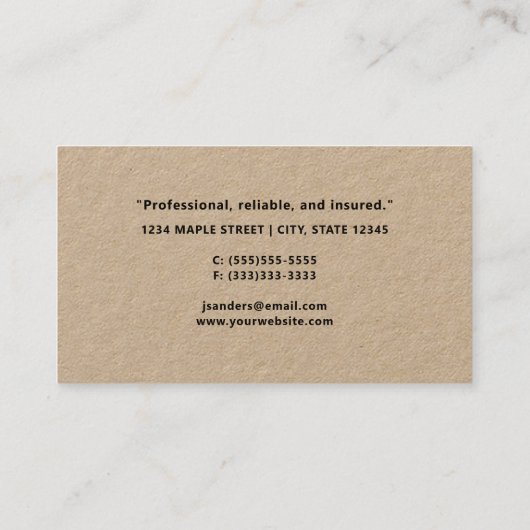 gazon maaien kraft Visitekaartje (Achterkant)