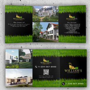 Gazon maaien snijden Services Lawn 3 Gold Brochure Drieluik Kaart