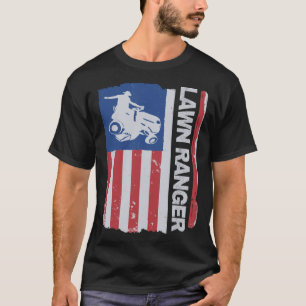 Gazon Ranger Grasmaaier Amerikaanse Vlag Tuinman U T-shirt