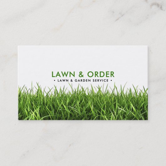 Gazon/Tuinservice Groen gras QR-code & socials Visitekaartje (Voorkant)