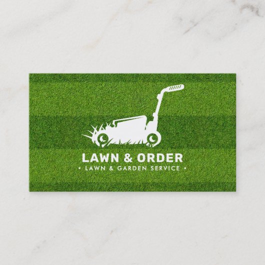 Gazon/Tuinservice Groen gras QR-code & socials Visitekaartje (Voorkant)