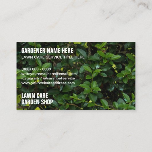 Gazon Verzorging Tuinieren Gras Maaien Dienst Visitekaartje (Achterkant)