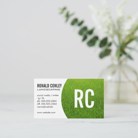 Gazon voor landschapsarchitectuur visitekaartje (Staand voorkant)