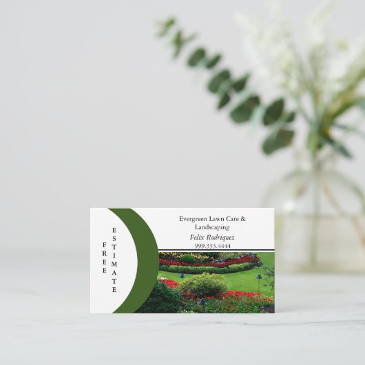 Gazonfoto naam op Front Landscaping Visitekaartje (Staand voorkant)