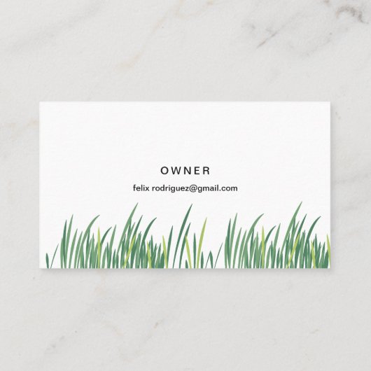 Gazonfoto naam op Front Landscaping Visitekaartje (Achterkant)