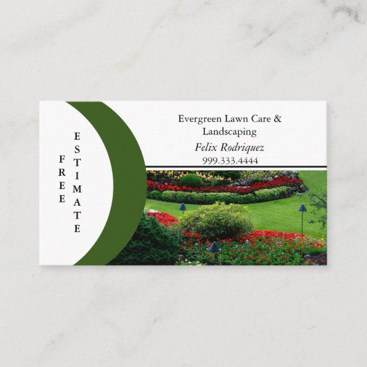 Gazonfoto naam op Front Landscaping Visitekaartje (Voorkant)