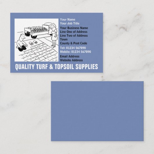 Gazongras & Topsoil Supplies Cartoon Visitekaartje (Voorkant / Achterkant)