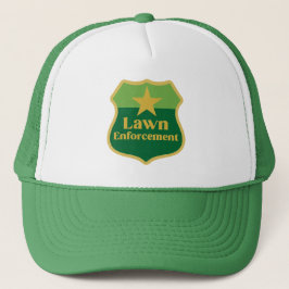 gazonhandhavingsbadge maaien in de tuin trucker pet