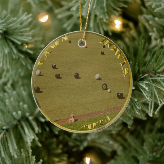 Gazonkommen 2024 gouden munt, keramisch ornament (Boom)