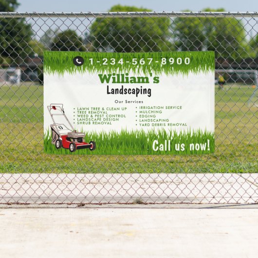 Gazonmaaien Snijservices, Verzorging van gazons Spandoek (Insitu)