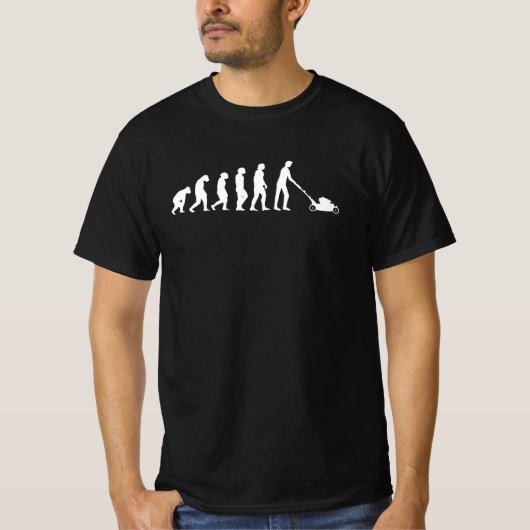 Gazonmaaier Evolutie Tuinman T-shirt (Voorkant)