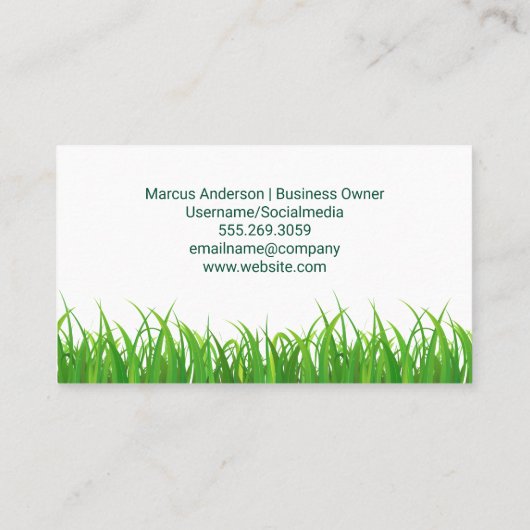 Gazonmaaier Gras | Landschapsdiensten Visitekaartje (Achterkant)