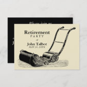  gazonmaaier pensioen party uitnodiging (Voorkant / Achterkant)