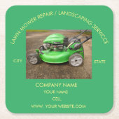 Gazonmaaier reparatie / landschapsarchitectuur kartonnen onderzetters (Voorkant)