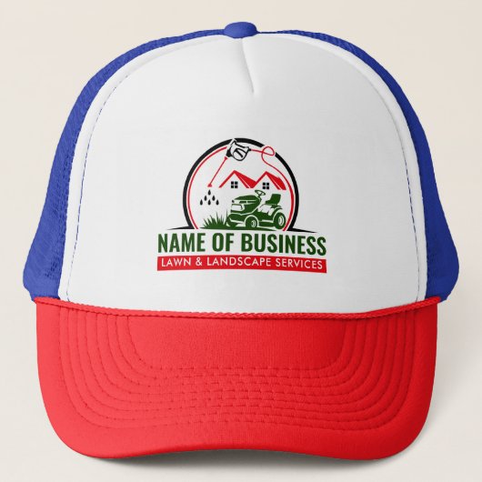 Gazonmaaier Rood Groen Landschapsdiensten Trucker Pet (Voorkant)