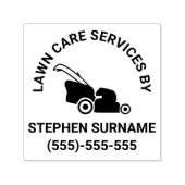 Gazonmaaier silhouet landschapsarchitectuur bedrij  zelfinktende stempel (Design)