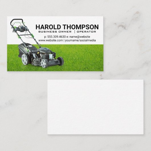 Gazonmaaier snijdt gras | Landschapsarchitectuur Visitekaartje (Voorkant / Achterkant)