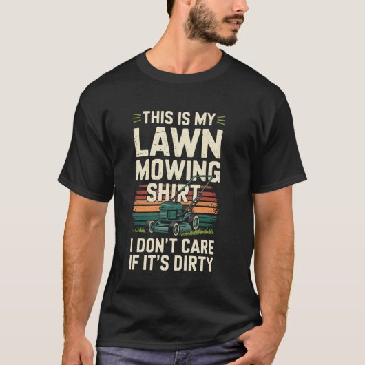 Gazonmaaier Tuinman Grappig Grasmachine T-shirt (Voorkant)