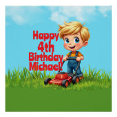 Gazonmaaier verjaardagsfeest Poster (Voorkant)