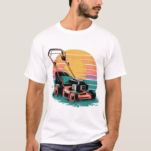 gazonmaaier zonsondergang t-shirt (Voorkant)