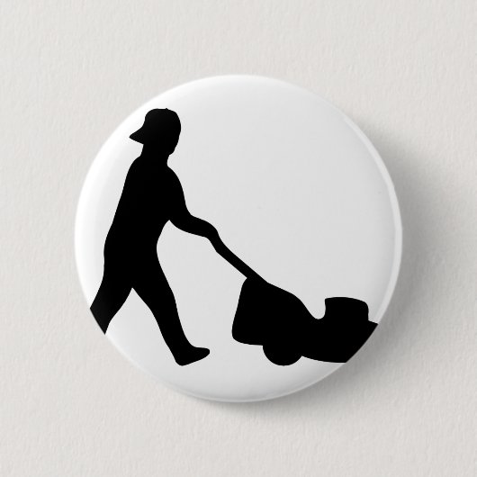 gazonmaaipictogram ronde button 5,7 cm (Voorkant)