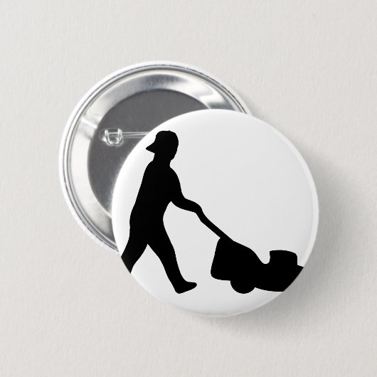 gazonmaaipictogram ronde button 5,7 cm (Voorkant /achterkant)