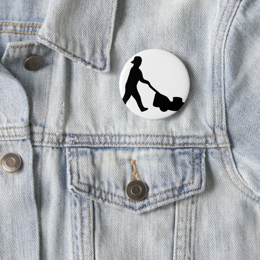 gazonmaaipictogram ronde button 5,7 cm (In situ)