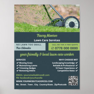 Gazonmaaiwerk, diensten voor gazonverzorging poster