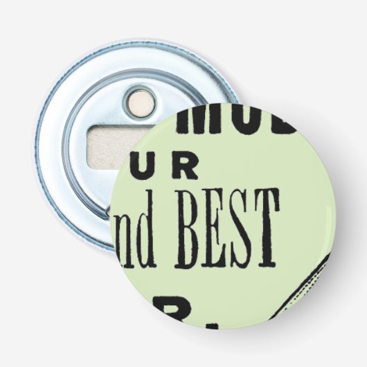  gazonmoweradvertentie button flesopener (Voorkant)