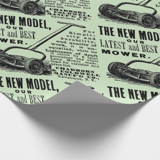  gazonmoweradvertentie cadeaupapier (Hoek)