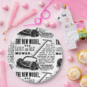  gazonmoweradvertentie papieren bordje (Feest)