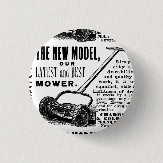  gazonmoweradvertentie ronde button 3,2 cm (Voorkant)
