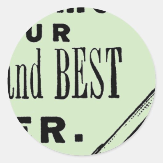 gazonmoweradvertentie ronde sticker (Voorkant)