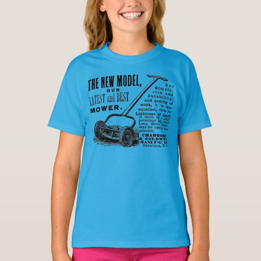  gazonmoweradvertentie t-shirt (Voorkant)