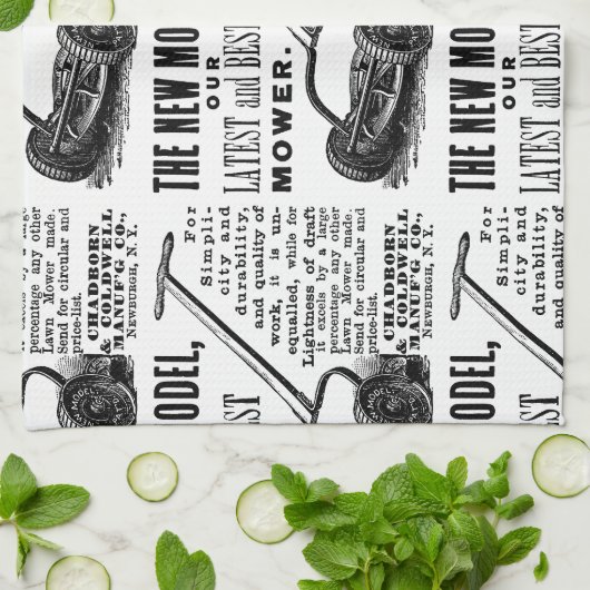  gazonmoweradvertentie theedoek (Gevouwen)