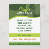 Gazononderhoud en grasmaaionderhoud briefkaart (Voorkant)