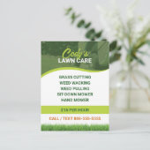 Gazononderhoud en grasmaaionderhoud briefkaart (Staand voorkant)